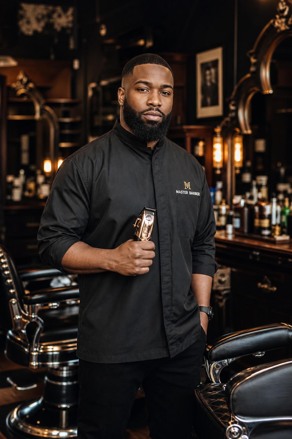Sharp beard grooming portrait